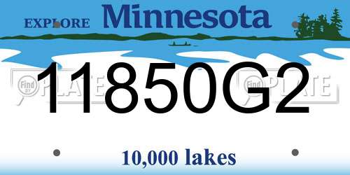 11850G2 Minnesota License Plate