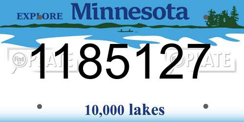 1185127 Minnesota License Plate