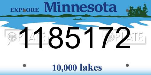 1185172 Minnesota License Plate