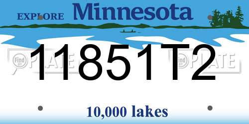 11851T2 Minnesota License Plate