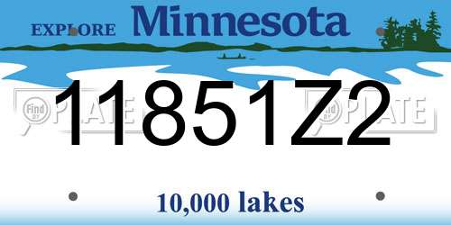 11851Z2 Minnesota License Plate