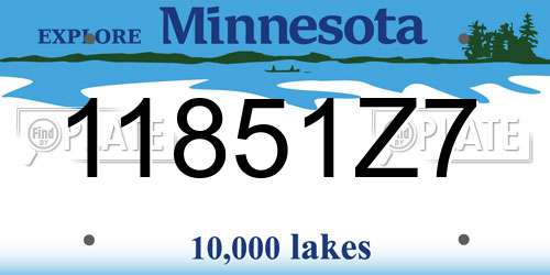 11851Z7 Minnesota License Plate