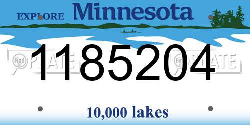 1185204 Minnesota License Plate