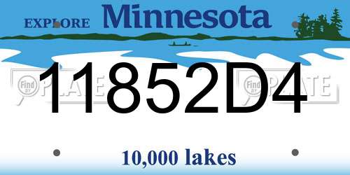 11852D4 Minnesota License Plate