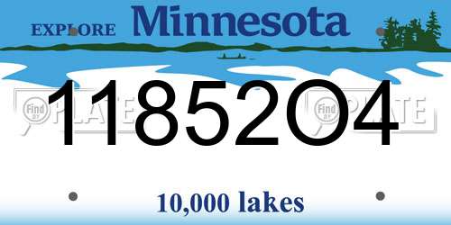 11852O4 Minnesota License Plate