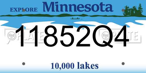 11852Q4 Minnesota License Plate