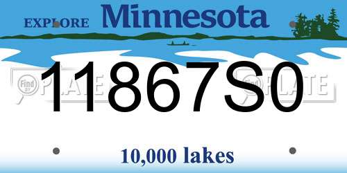 11867S0 Minnesota License Plate