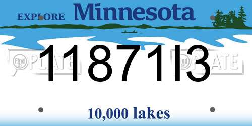 11871I3 Minnesota License Plate