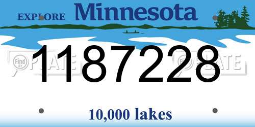 1187228 Minnesota License Plate