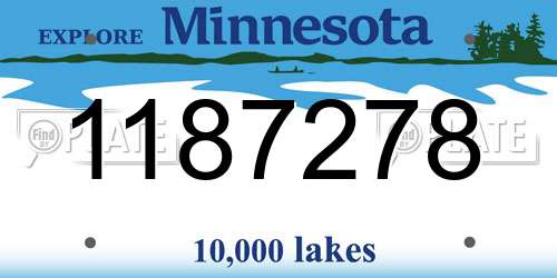 1187278 Minnesota License Plate