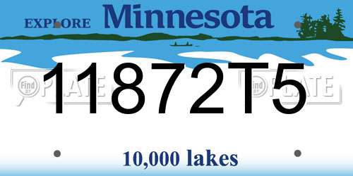 11872T5 Minnesota License Plate