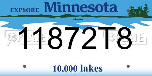 11872T8 Minnesota License Plate