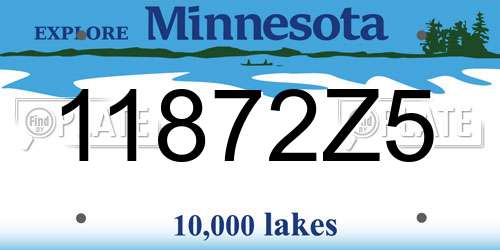 11872Z5 Minnesota License Plate
