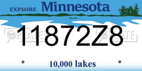 11872Z8 Minnesota License Plate
