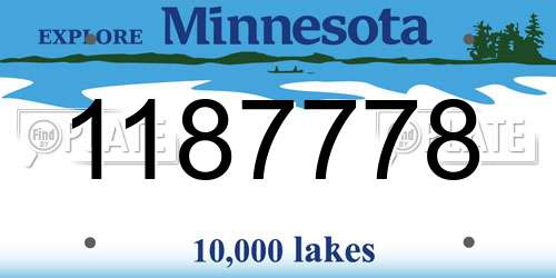 1187778 Minnesota License Plate