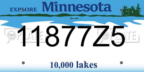 11877Z5 Minnesota License Plate