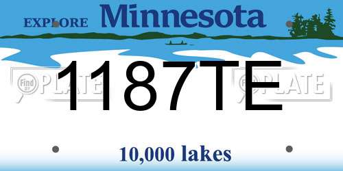 1187TE Minnesota License Plate