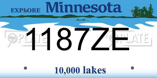 1187ZE Minnesota License Plate