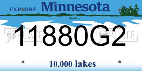 11880G2 Minnesota License Plate
