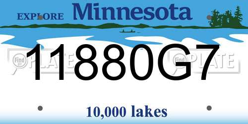 11880G7 Minnesota License Plate