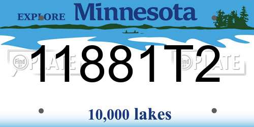 11881T2 Minnesota License Plate