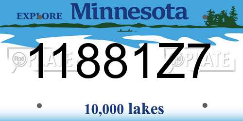 11881Z7 Minnesota License Plate