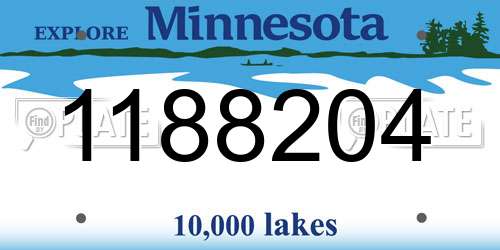 1188204 Minnesota License Plate