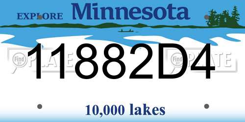 11882D4 Minnesota License Plate