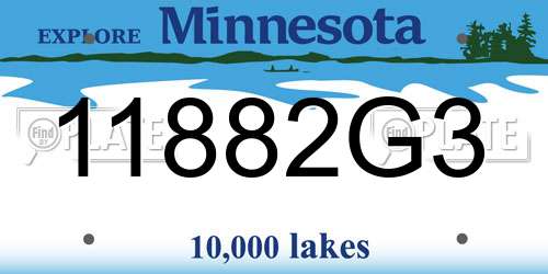 11882G3 Minnesota License Plate