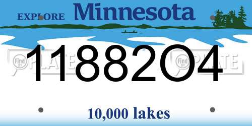 11882O4 Minnesota License Plate