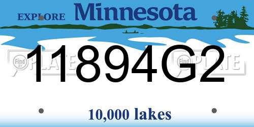 11894G2 Minnesota License Plate