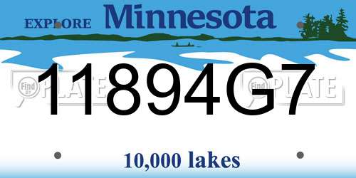11894G7 Minnesota License Plate
