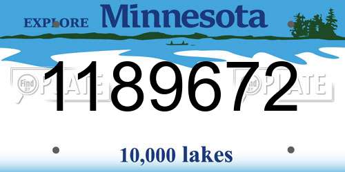 1189672 Minnesota License Plate