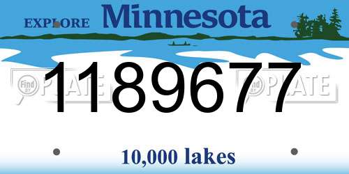 1189677 Minnesota License Plate