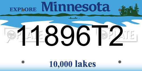 11896T2 Minnesota License Plate