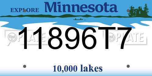 11896T7 Minnesota License Plate