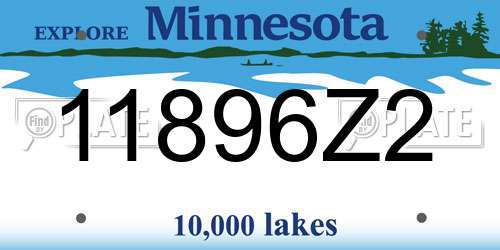 11896Z2 Minnesota License Plate