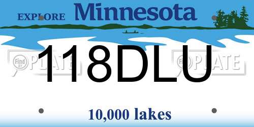 118DLU Minnesota License Plate