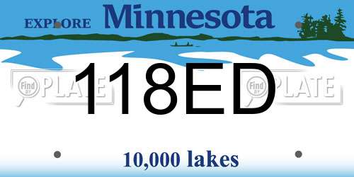 118ED Minnesota License Plate