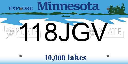 118JGV Minnesota License Plate