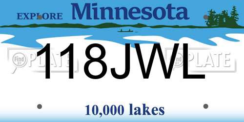 118JWL Minnesota License Plate