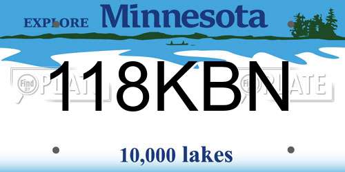 118KBN Minnesota License Plate