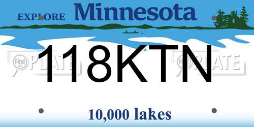 118KTN Minnesota License Plate