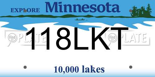 118LKT Minnesota License Plate