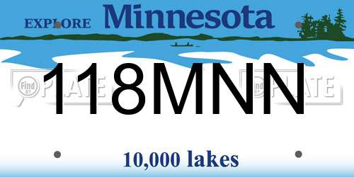 118MNN Minnesota License Plate