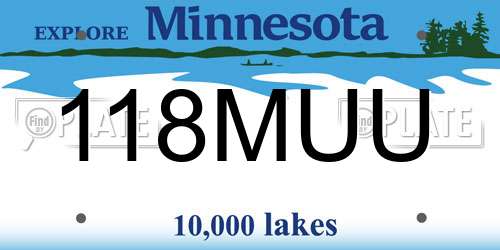 118MUU Minnesota License Plate