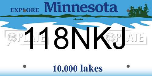 118NKJ Minnesota License Plate