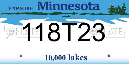 118T23 Minnesota License Plate