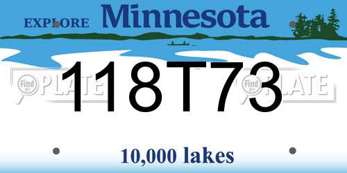 118T73 Minnesota License Plate