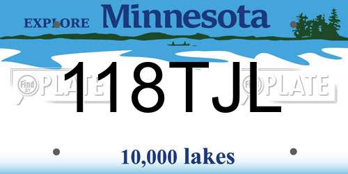118TJL Minnesota License Plate